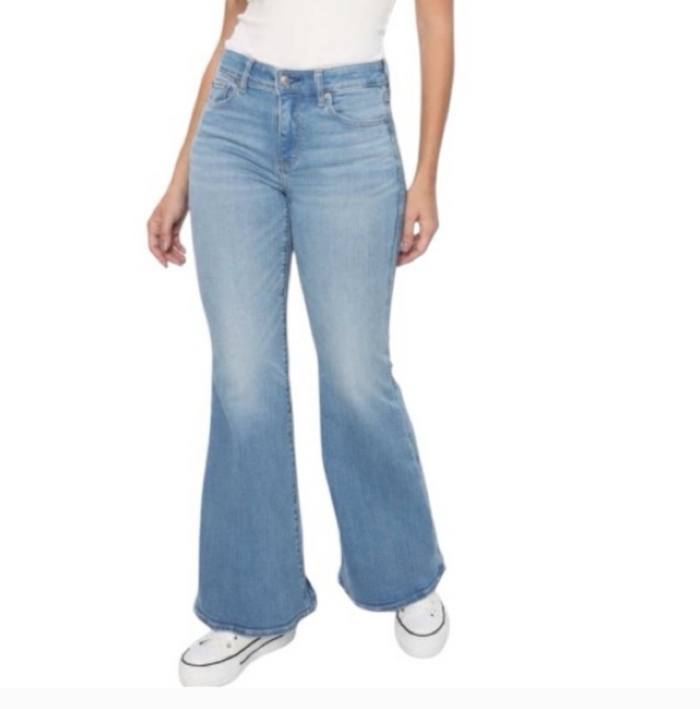 American Eagle Outfitters Light Blue boho Flare Jeans